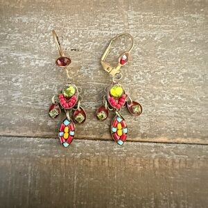Colorful hanging earrings